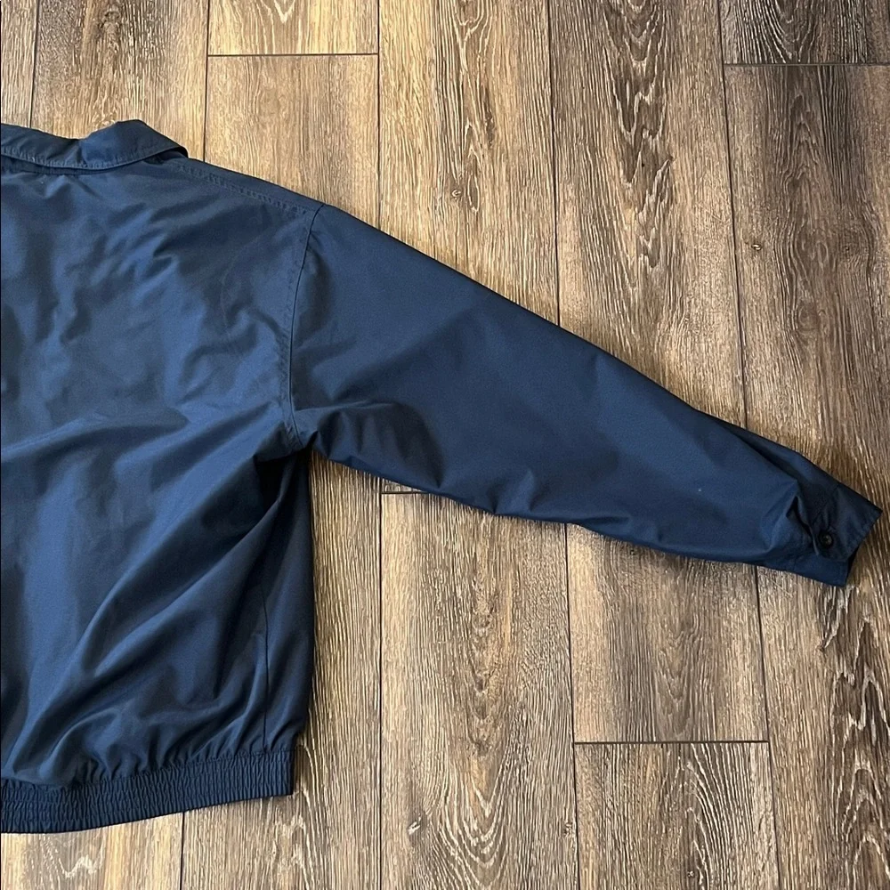 Chaps Flannel Lined Navy Blue Zip Up Jacket Mens Size Large